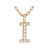CZ Initial I Station Necklace In 18K Gold Over Sterling Silver 0.06ctw