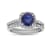 1.50ctw Sapphire and Diamond Engagement Ring with Band Ring in 14k White Gold