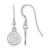 Rhodium Over Sterling Silver MLB LogoArt Chicago Cubs Dangle Earrings