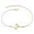 Pear Shape Pearl Ribbon Cable Bracelet In 14K Gold Over Sterling Silver