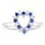 0.35ctw Sapphire and Diamond Heart Shaped Ring in 14k White Gold