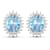 1.92ctw 14K White Gold Aquamarine and White Diamond Halo Earrings
