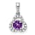 Rhodium Over 10k White Gold 0.2 ctw Purple Amethyst February Birthstone
and Diamond Pendant