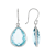 Blue Pear Shape Topaz Sterling Silver Earrings 15ctw