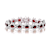 Ruby Color CZ Link Bracelet In Sterling Silver