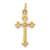 14K Yellow Gold Small Diamond Budded Cross Pendant