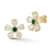 Rachel Zoe Green and White CZ Flower Stud Earrings in 14K Gold Over
Sterling Silver