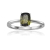 Rectangular Cushion Green Tourmaline Sterling Silver Solitaire Ring, 0.85ct