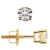 White Cubic Zirconia 14k Yellow Gold Studs With Velvet Gift Box 1.00ctw