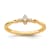 14K Yellow Gold Petite Beaded Edge Marquise Diamond Ring 0.09ctw