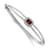 Rhodium Over 14k White Gold Emerald-shape Garnet and Diamond Halo Bangle