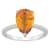 12x8mm Pear Shape Citrine and 1/10 ctw Diamond Rhodium Over Sterling
Silver Ring