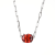 Red Cubic Zirconia Rhodium Over Sterling Silver Paperclip Necklace 4.00ctw