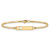 10k Yellow Gold Cut-out Heart Flat Curb Link ID Bracelet