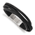 Black Faux Leather and Stainless Steel Polished Multi Strand with
0.5-inch Extension Bracelet