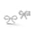 Rachel Zoe CZ Glitzy Bow Stud Earrings in Rhodium Over Sterling Silver
