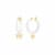 14K Yellow Gold Over Sterling Silver Acrylic Mini Butterfly Charm Hoop
Earrings in Clear