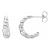 Sterling Silver Rope Design J-Hoop Earrings