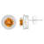 6mm Round Citrine 1/5 ctw Diamond Rhodium Over Sterling Silver Halo Stud Earrings