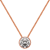 White Cubic Zirconia 14k Rose Gold Pendant With Chain 1.50ctw