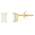 5x3mm Emerald Cut Opal 14k Yellow Gold Stud Earrings