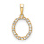 14k Yellow Gold Diamond Letter O Initial Pendant