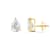 White Cubic Zirconia 14k Yellow Gold Studs With Velvet Gift Box 3.00ctw