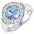 2.38ctw Blue Aquamarine and Diamond 14K White Gold Halo Ring