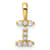 14K Yellow Gold Lab Grown Diamond Letter I Initial Pendant