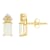 6x4mm Emerald Cut Opal with Diamond Accents 14k Yellow Gold Stud Earrings