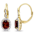 Garnet, White Topaz and Diamond 14K Yellow Gold Earrings 2.78ctw