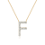 Lab-Grown Diamond Initial F Necklace In 14K Gold Over Sterling Silver 0.50ctw