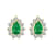 0.70ctw Emerald and Diamond Earrings in 14k Yellow Gold