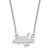 Rhodium Over Sterling Silver NHL LogoArt Washington Capitals Small Necklace