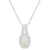 6x4mm Oval Opal 1/8 ctw Diamond Rhodium Over Sterling Silver Halo
Pendant with Chain