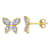1/5 CT TW Diamond Butterfly Stud Earrings in 10K Yellow Gold
