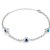 Sterling Statements Rhodium Over Sterling Silver Triple Evil Eye Bracelet