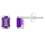 6x4mm Emerald Cut Amethyst Rhodium Over 10k White Gold Stud Earrings