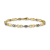 14k Yellow Gold and Rhodium Over 14k Yellow Gold Diamond and Oval
Emerald Bracelet