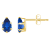 6x4mm Pear Shape Lab Created Sapphire 10k Yellow Gold Stud Earrings