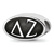 Sterling Silver LogoArt Delta Zeta Oval Greek Letters Bead