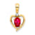 10k Yellow Gold and Rhodium Over 10k Yellow Gold 0.60 ctw Ruby
Birthstone and Diamond Pendant