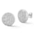 Sterling Statements Rhodium Over Sterling Silver Pave Satin Button Studs