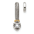Rhodium Over Sterling Silver Antiqued with 14k Accent Polish White Topaz
Chain Slide Pendant