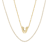 CZ Initial V Tennis Necklace And Pendant Set In 14K Gold Over Brass 4.05ctw