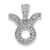 Rhodium Over 14K White Gold Diamond Taurus Zodiac Pendant