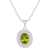 8x6mm Oval Peridot And White Topaz Accent Rhodium Over Sterling Silver
Double Halo Pendant w/Chain
