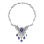 Sapphire Blue Cubic Zirconia, Rhodium Plated Over Sterling Silver
Teardrop Necklace