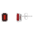 6x4mm Emerald Cut Garnet 14k White Gold Stud Earrings
