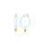14K Yellow Gold Over Sterling Silver Acrylic Mini Flower Charm Hoop
Earrings in Blue